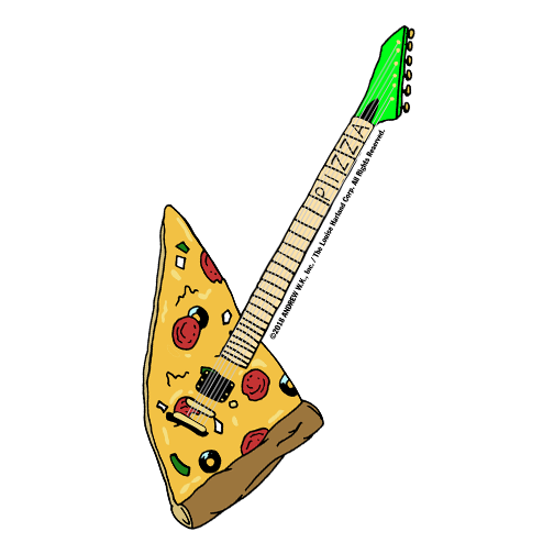 Pizza Guitar Sticker