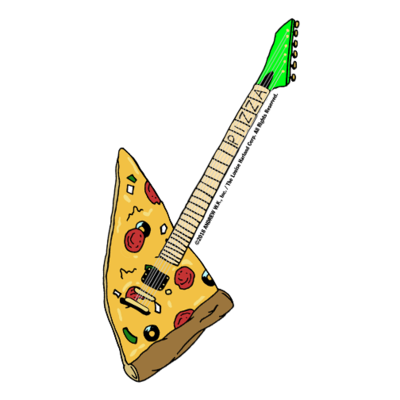 Pizza Guitar Sticker