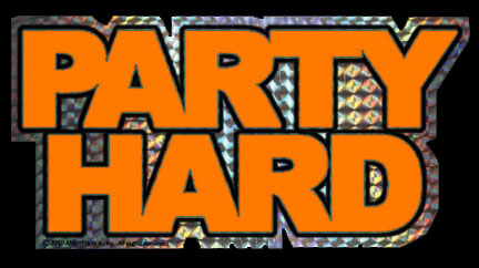 Orange Party Hard Sticker