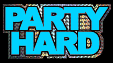 Blue Party Hard Sticker