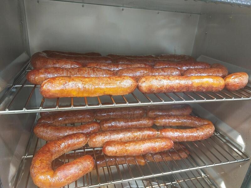 Hot Smoked Russian Sausages 450g - 500g Hot Smoked Russian Sausages 450g - 500g