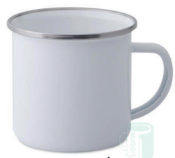 Mug Enamel Cup, Silver or Red Rim