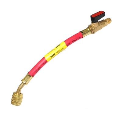R410 Adapter With Shut Off Valve From R134a Charging Hose Red