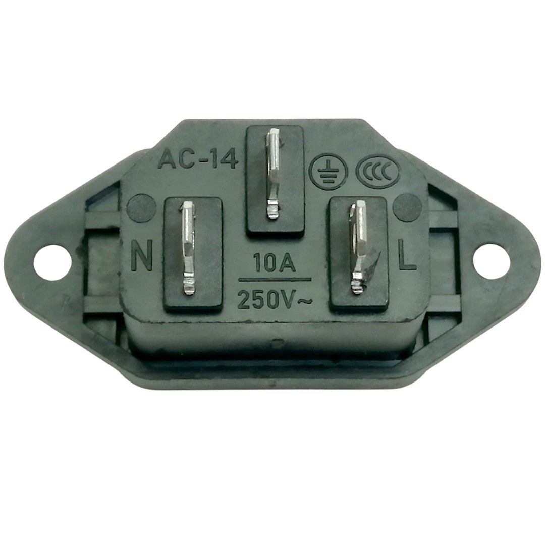 IEC320 C14 Male 3 Pin Connector