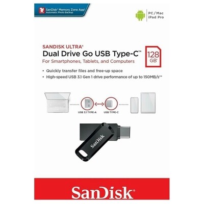 SanDisk Ultra Dual Drive Go USB Type-C for Smartphone , Tablets, and Computers