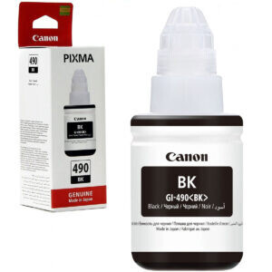 Canon Pixma GI-490 Genuine Ink Bottle Cartridge, Color: Black