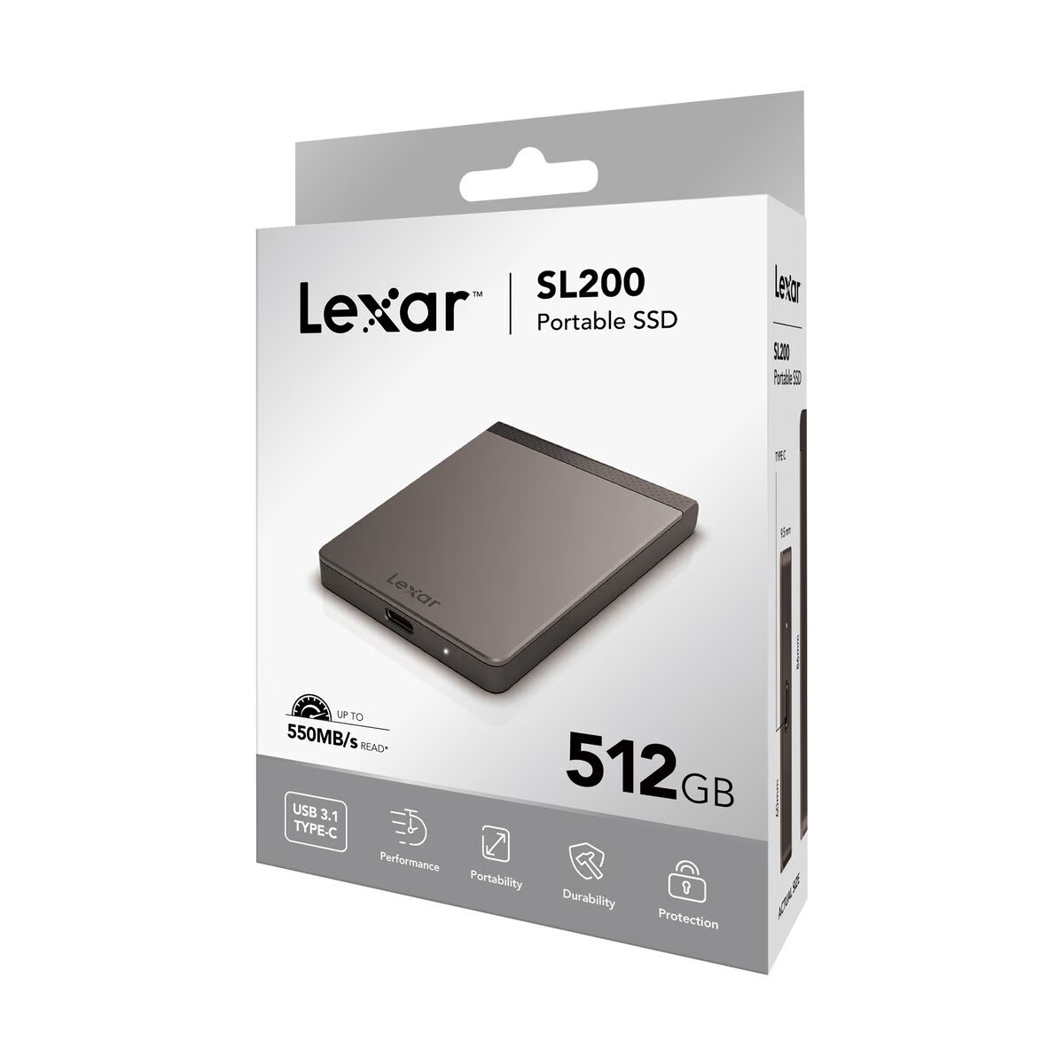 Lexar SL200 550Mbps Portable SSD, Storage: 512GB