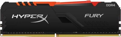 HyperX FURY 3200MHz DDR4, CL16 DIMM, 288-Pin, (PC4 25600) RGB Desktop Memory
