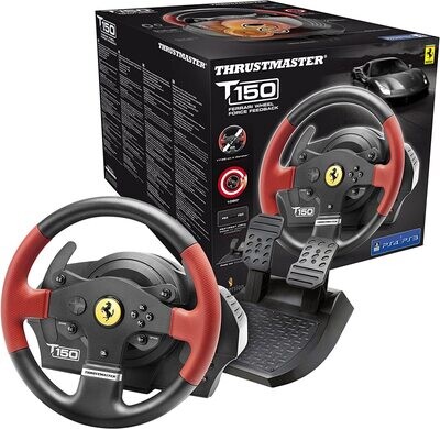 Thrustmaster T150 Ferrari Edition Force Feedback Racing Wheel with 2 Pedals set - for PS4/PS3 and PC