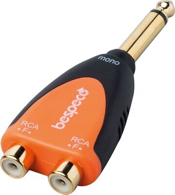 Bespeco SLAD365 6.3mm Male Mono Jack to Dual RCA Female Adapter Adapter