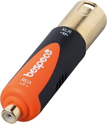 Bespeco SLAD315 Gold XLR Male Plug To RCA Female Socket Adapter