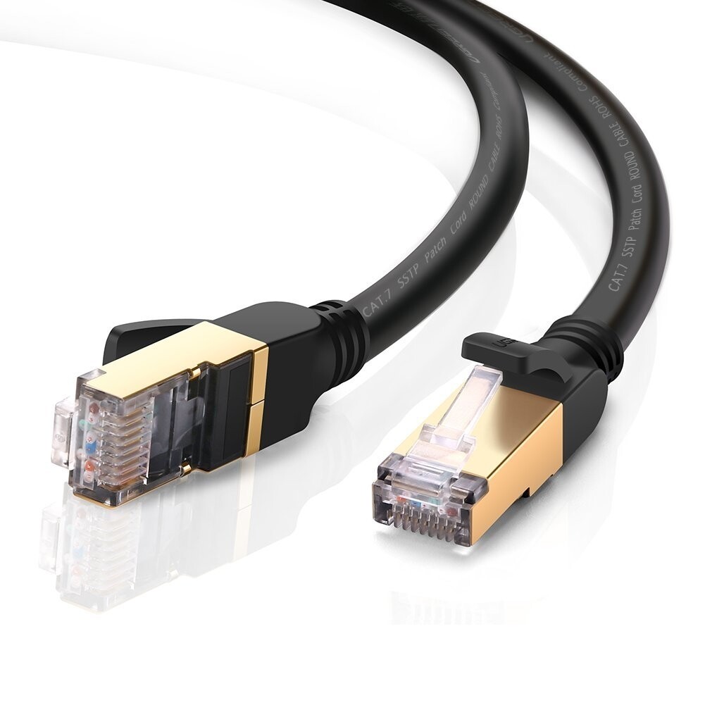 UGREEN High Speed Gold Plated STP Flat LAN Cat 7 Round Cable, Meter: 1 meter