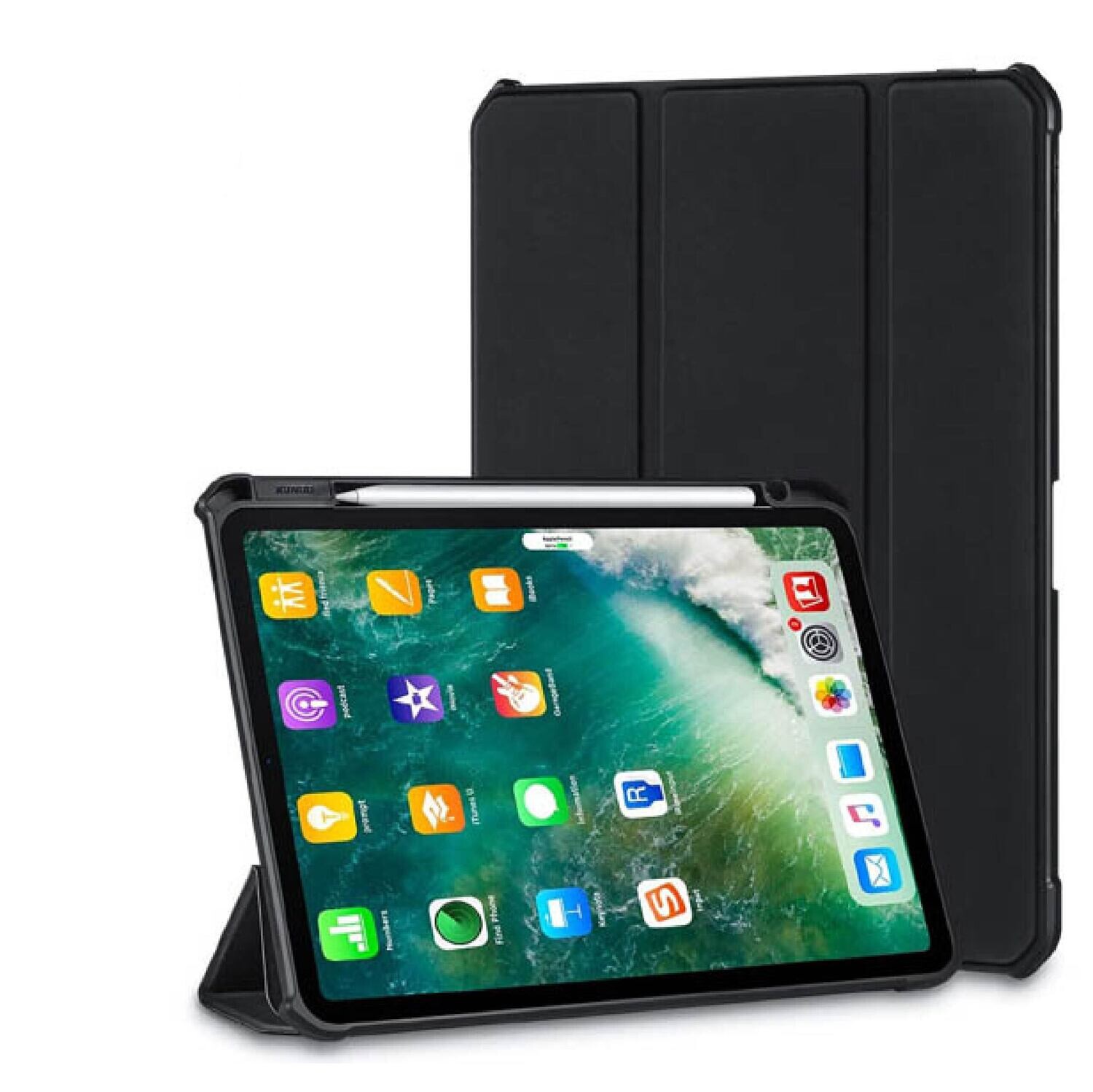 Xundd Beatle Leather Series Flip Case For iPad Air (2020), Color: Black