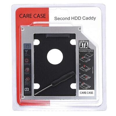 Optical Bay 2nd Hard Drive Caddy, 12.7 mm CD/DVD Drive Slot for SSD and HDD