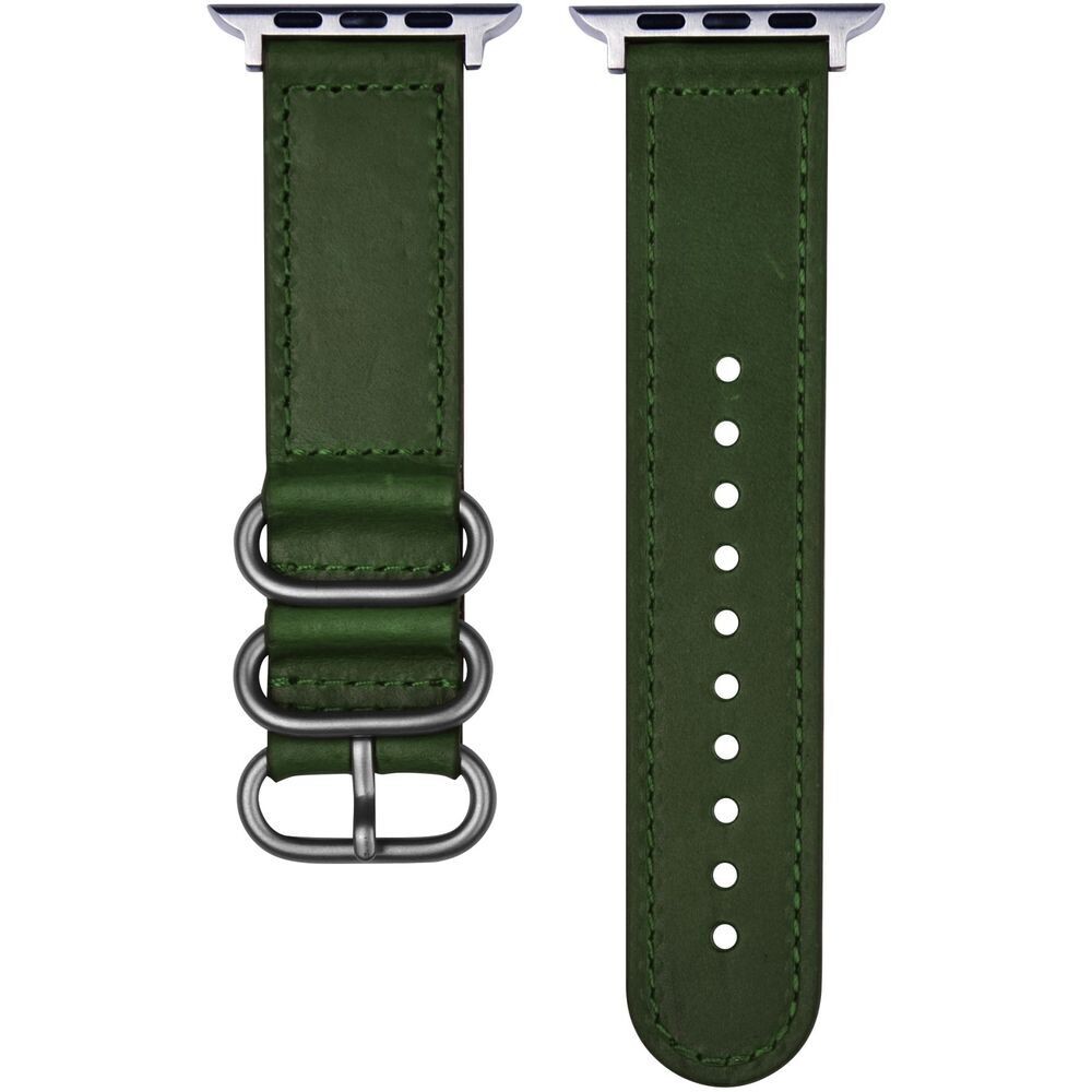 Devia Tricyclic Real Leather Watch Band 38/40mm Green