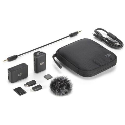 DJI Mic Compact Digital Wireless Microphone System/Recorder for Camera &amp; Smartphone (2.4 GHz) Single Kit - (1 TX + 1 RX)