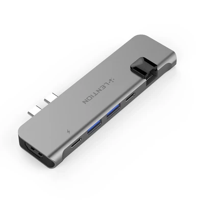 Lention USB-C Digital AV Portable Adapter with Thunderbolt 3, 4K HDMI, Gigabit Ethernet, 2 USB 3.0, USB-C and Power Delivery