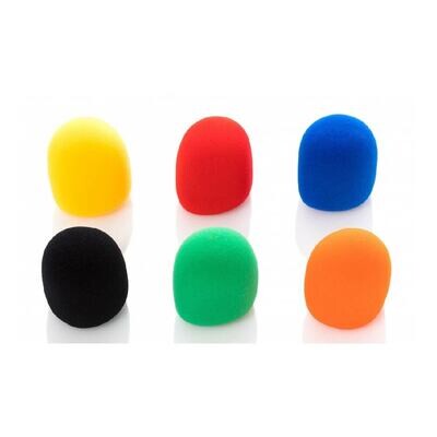 Bespeco WS06C Foam Microphone Windscreen, Assorted Colors, 6 Pieces Pack
