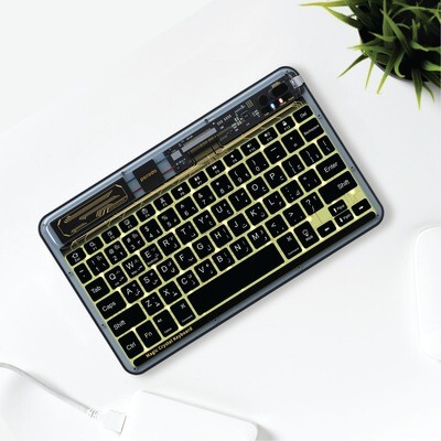 Porodo Crystal Shell Ultra Slim Keyboard Transparent - Black
