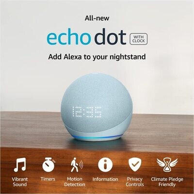 Amazon Echo Dot 5th Gen 2022 Smart Speaker with Clock &amp; Alexa - Cloud Blue