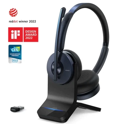 Anker PowerConf H700 Wireless Headset with Charging Dock - Black