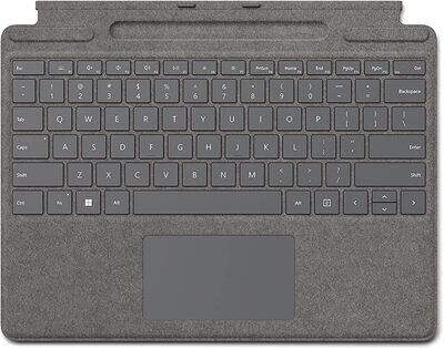 Microsoft Surface Pro Signature Keyboard for Surface Pro 8 &amp; X with Slim Pen Slot - English/Arabic (PLATINUM)
