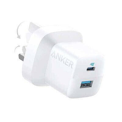 Anker 323 33w Dual Port 20w USB-C 12W USB-A Charger White
