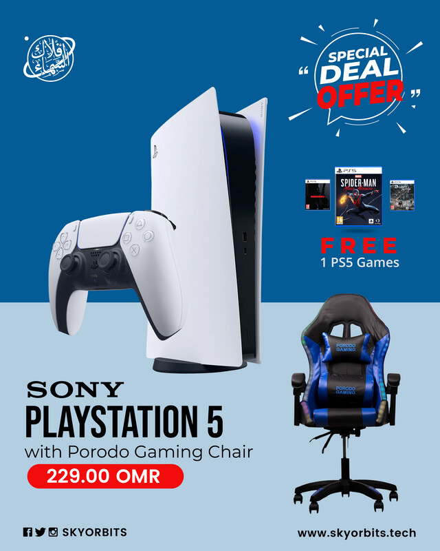 Sony PlayStation 5 Gaming Console 825GB CD Version with Porodo