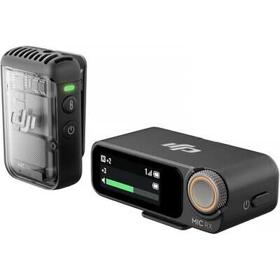 DJI Mic 2 Compact Digital Single Wireless Microphone System/Recorder for Camera &amp; Smartphone (2.4 GHz)