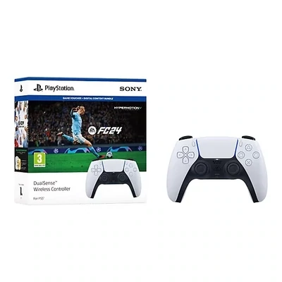 Sony PlayStation 5 DualSense Wireless Controller Black With EA SPORTS FC™ 24 Game Voucher + Digital Content Bundle