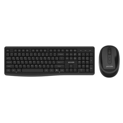Porodo Dual Wireless 2.4G+BT Keyboard with Mouse Set - Black