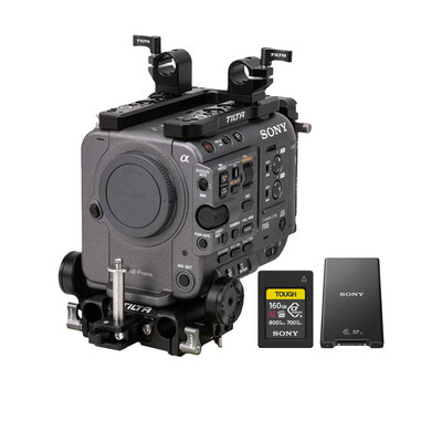Sony FX6 Cinema Camera Body Bundle with Tilta Cage with V-Mount Battery Plate + Sony Tough 160GB CFexpress Type A Memory + Sony MRW-G2 Card Reader