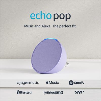 Amazon Echo Pop Full sound compact smart speaker with Alexa - Lavender Bloom