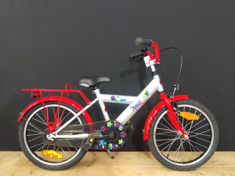 Bike Fun Kids Space City 18&quot; Zilver/Rood
