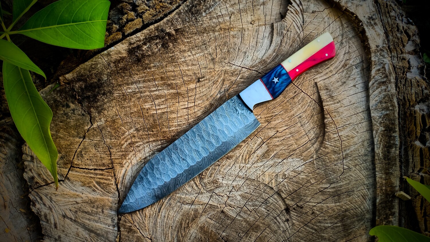 Chef Knives Set Of 5 Pieces Damascus Forged Steel (15n20+1095)