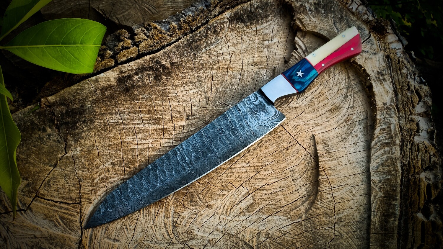 Chef Knives Set Of 5 Pieces Damascus Forged Steel (15n20+1095)