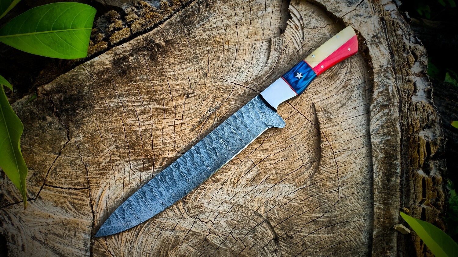 Chef Knives Set Of 5 Pieces Damascus Forged Steel (15n20+1095)