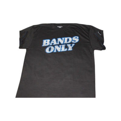 SAMPLE. Black/Blue "Bands Only" Shirt
