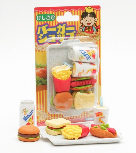 FAST FOOD ERASER CARD SET