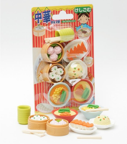 CHINESE FOOD ERASER CARD SET
