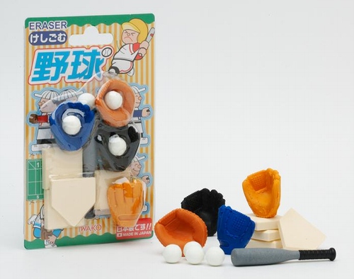 BASEBALL ERASER CARD SET