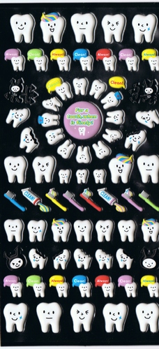 3D Puffy Stickers Tooth Teeth