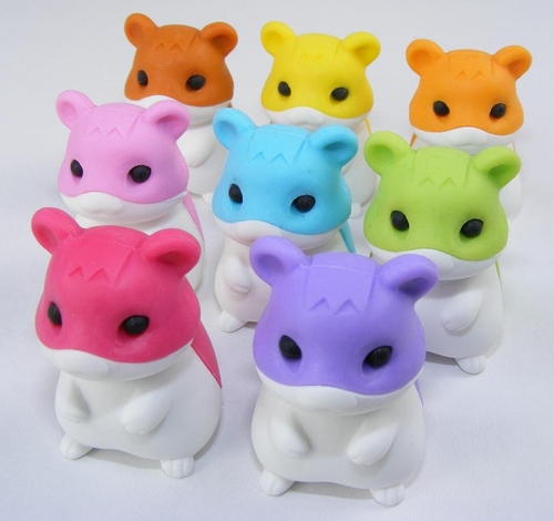 HAMSTER ERASERS-8 colors
