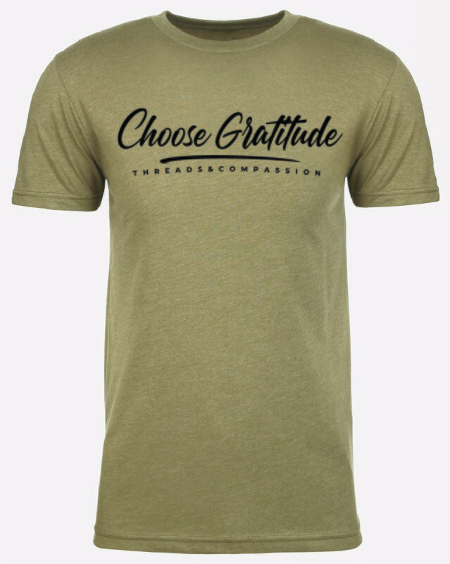 Choose Gratitude Army Green Tee