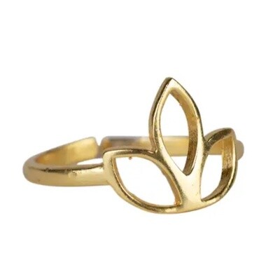 Lotus Ring - Gold-Colored Brass