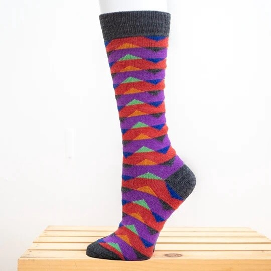Alpaca Socks Zig Zag Charcoal