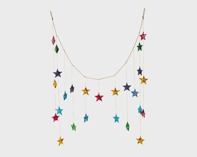 Upcycled Sari Star Valance 39wx23