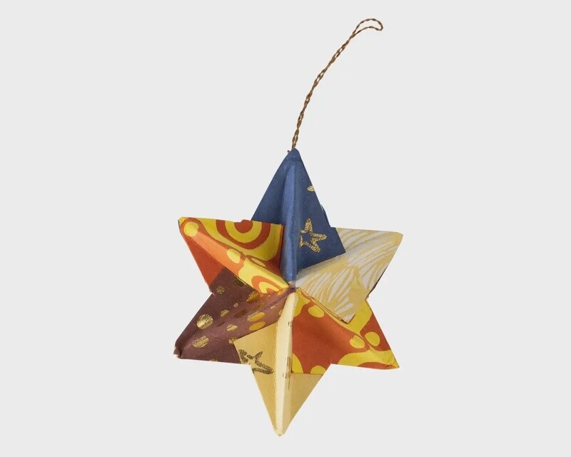 Folded 6 Point Star Ornament