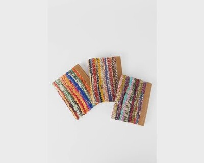 Woven Recycled Sari Journal 6"x4.5"
