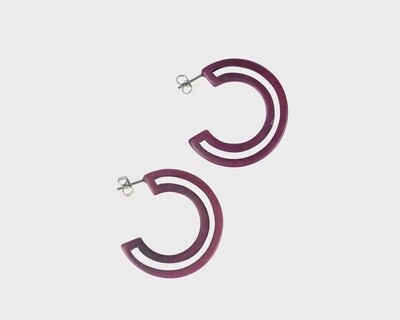 Negative Space Tagua Hoops - Wine